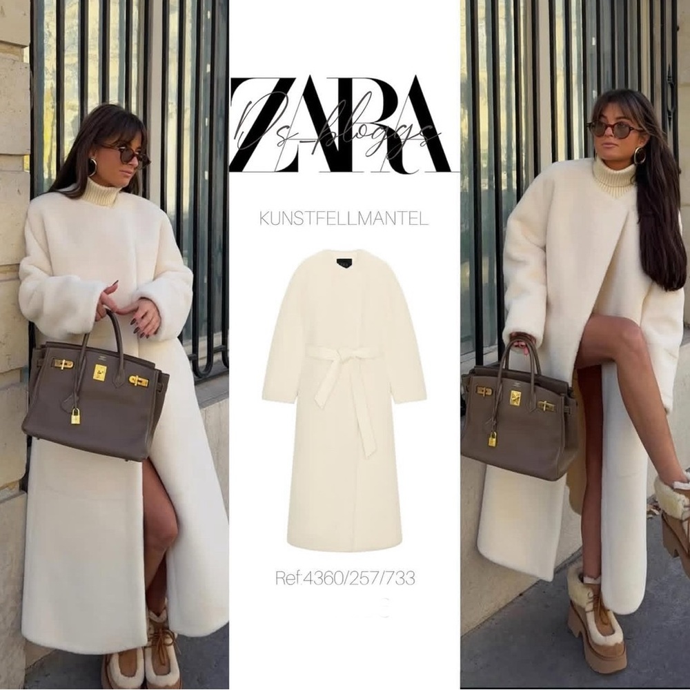 ZARA FAUX FUR COAT ZW COLLECTION LIMITED EDITION